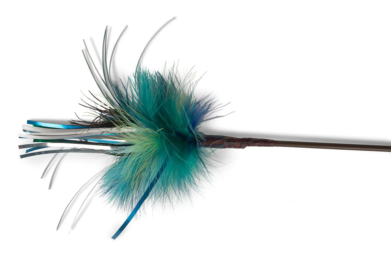 36" Long Peacock Sparkler Teaser Wand Cat Toy - Image 2