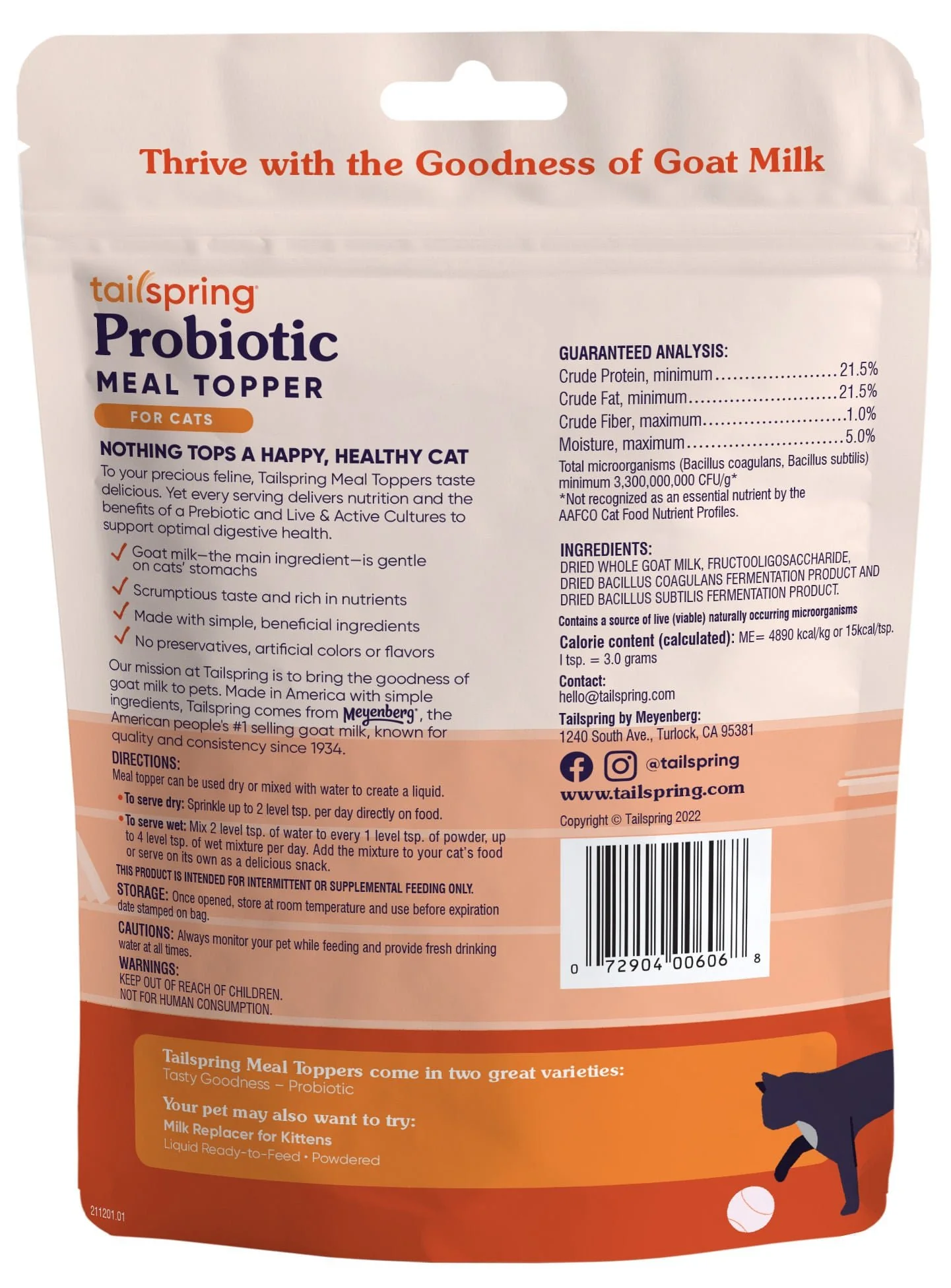 Cat Probiotic Tailspring Meal Topper, 4 oz - Image 2