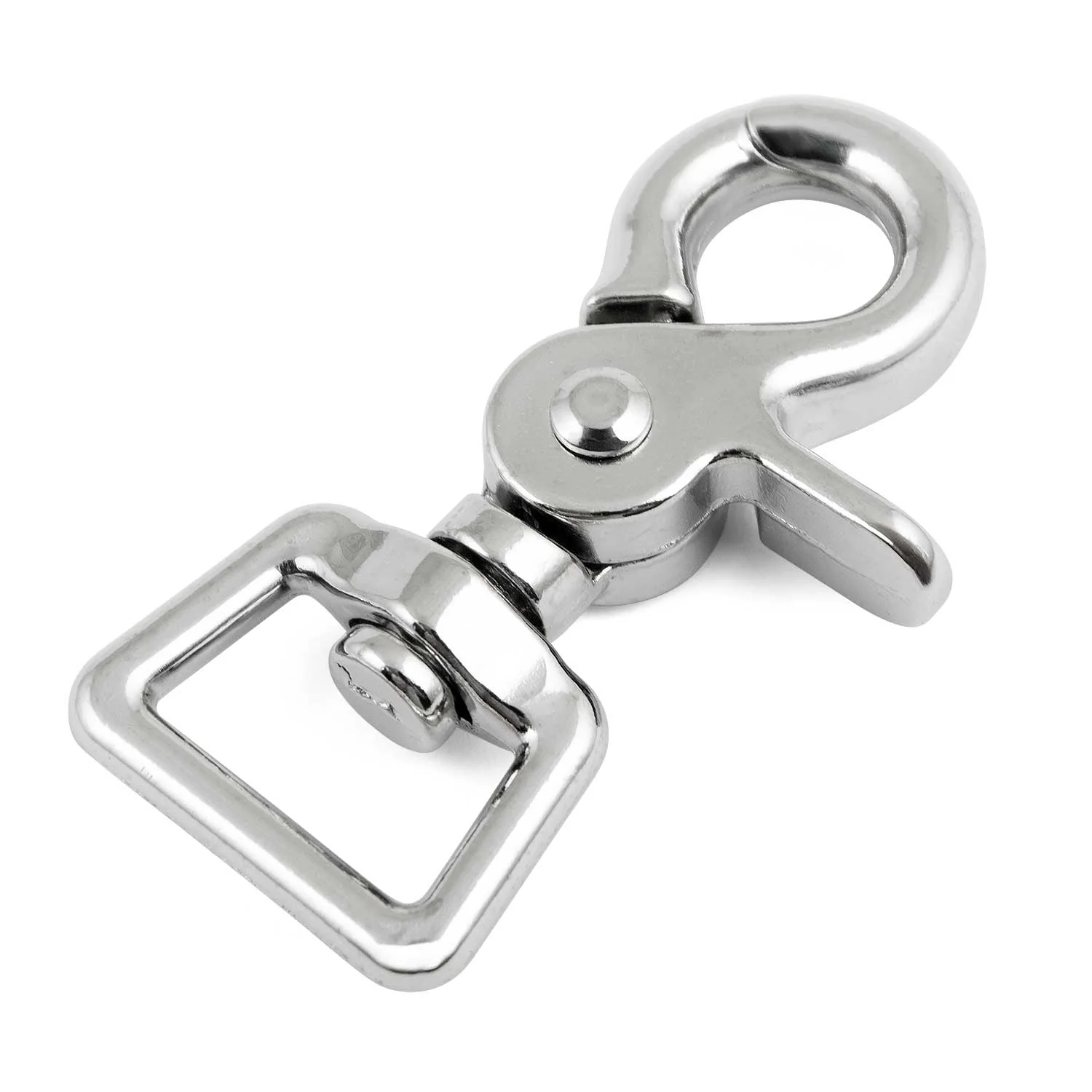 Jeffers Nickel-Plated Die Cast Trigger Snap (Scissor Snap) with Swivel Square Eye - Image 4