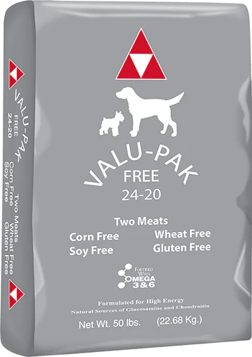 Valu-Pak Free 24-20 Performance Gluten Free Dry Dog Food for High Energy (Silver Bag), 50 lb