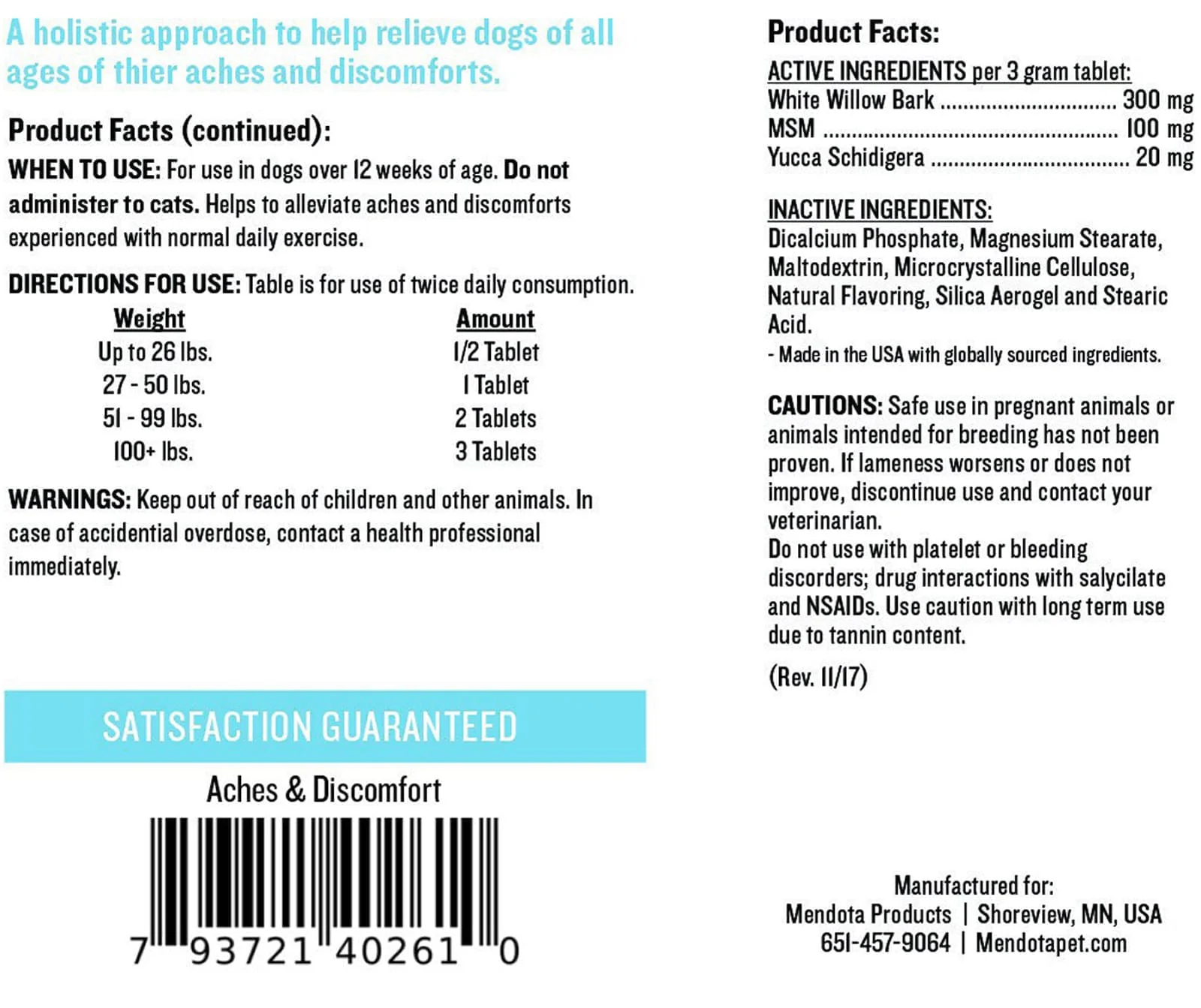 Aches & Discomfort Aspirin-Free Holistic Pain Relief, 60 ct - Image 3