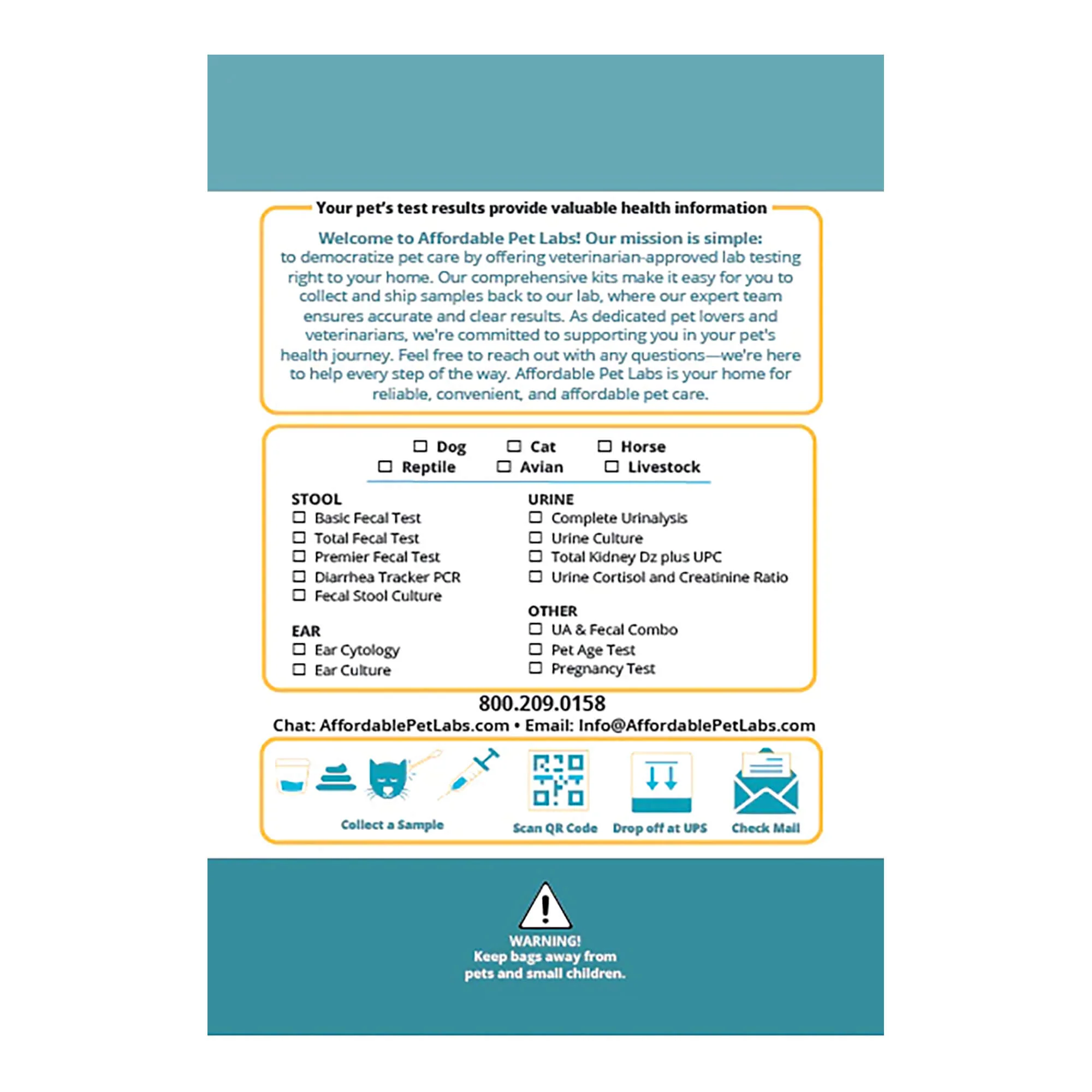 Affordable Pet Labs - Combo Complete Urinalysis & Fecal Test For Cats, Easy Home Kit - Image 3
