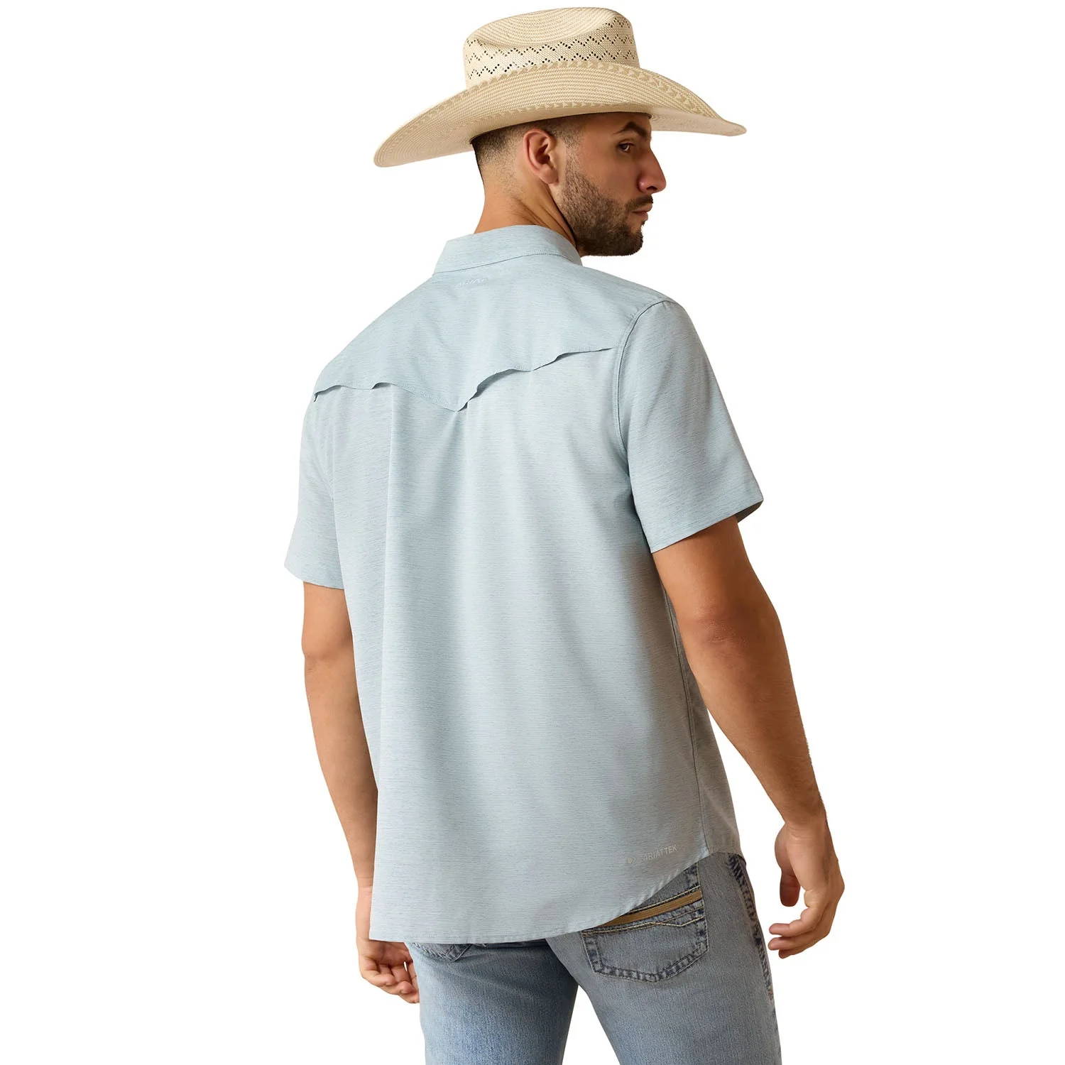 Ariat Men's Western VentTek Short Sleeve Fitted Snap Shirt - UPF 40 - Image 2