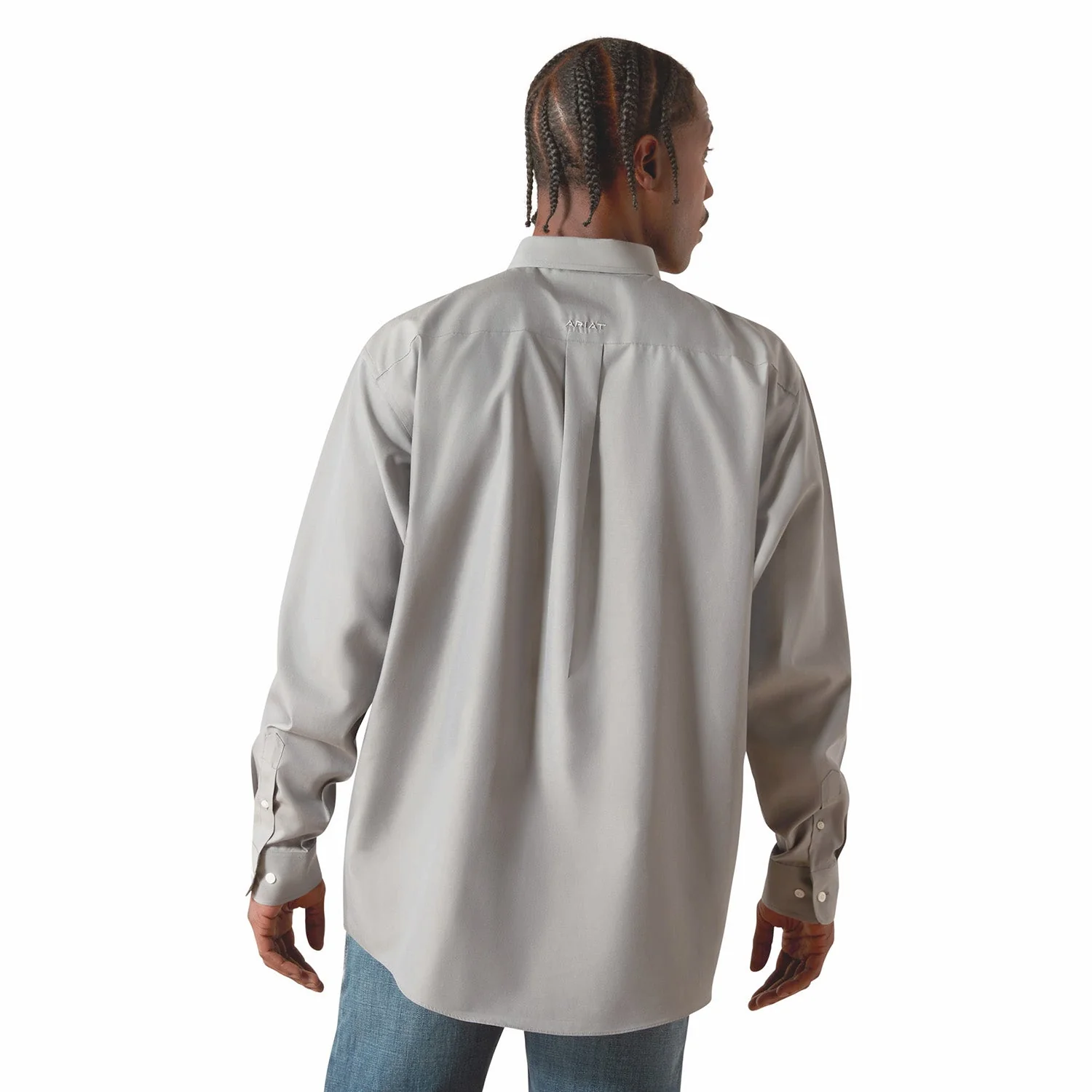 Ariat Mens Wrinkle Free Solid Classic Fit Long Sleeve Shirt - Image 2