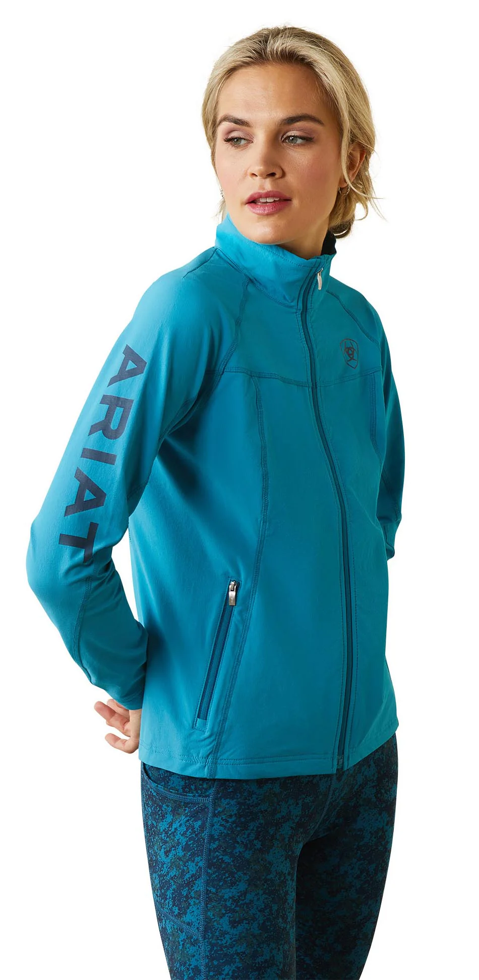 Ariat Women's Agile Softshell Jacket, Mosaic Blue - Image 10