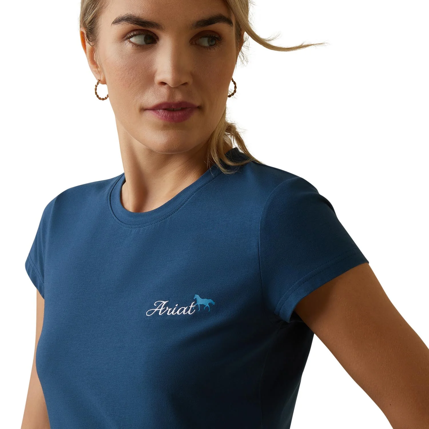 Ariat Women's Logo Script T-Shirt, Deep Petroleum - Image 16