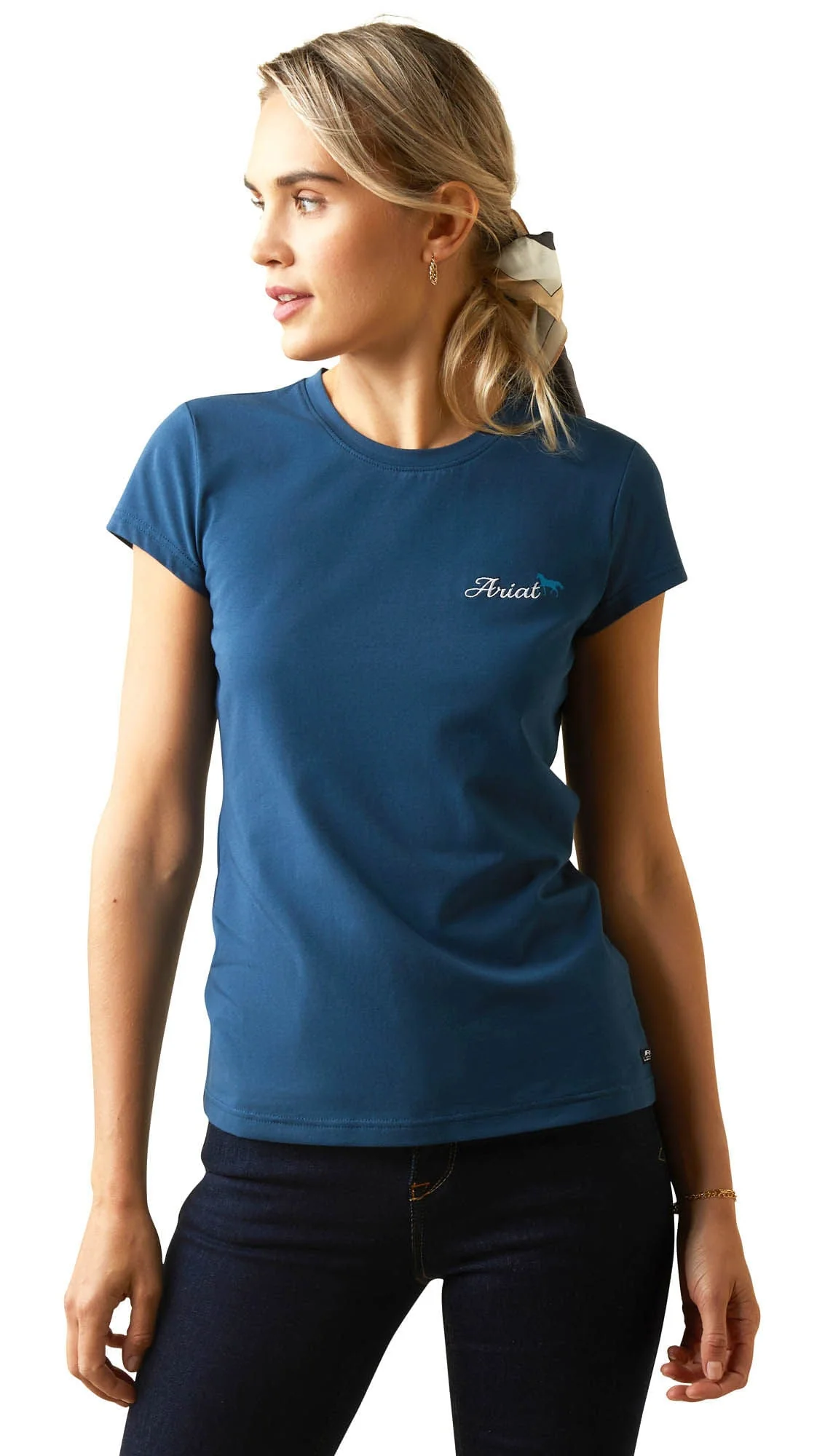 Ariat Women's Logo Script T-Shirt, Deep Petroleum - Image 9