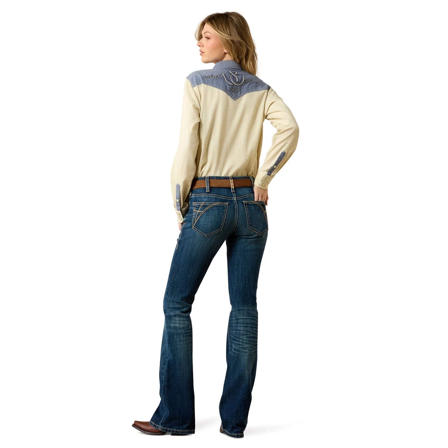 Ariat Women's Mid Rise Fiona Boot Cut Jeans - Stretchy Everyday Western Wear - Image 2