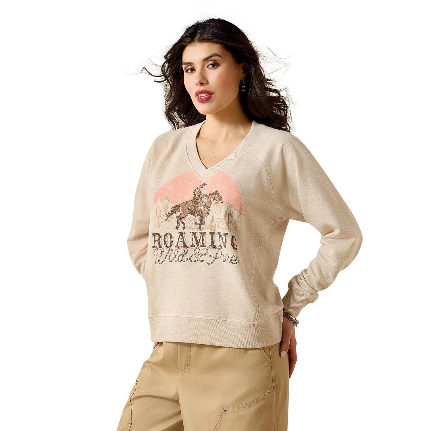 Ariat Women's Western Victoria Oversized Sweatshirt – Cozy French Terry Pullover - Image 3