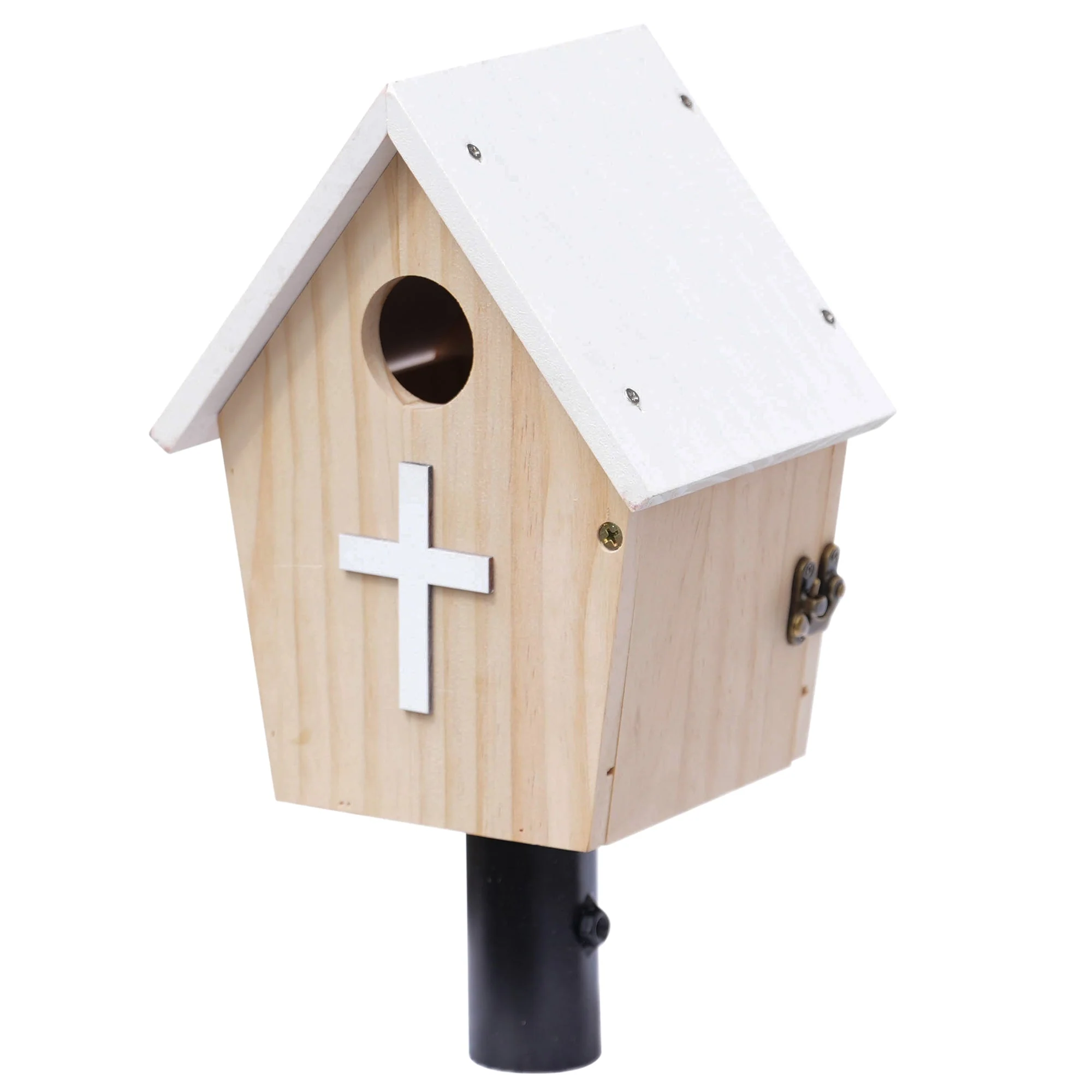Outdoor Bluebird House with Baby Steps – Durable Pine, T-Post Mountable Adaptor Included - Image 3