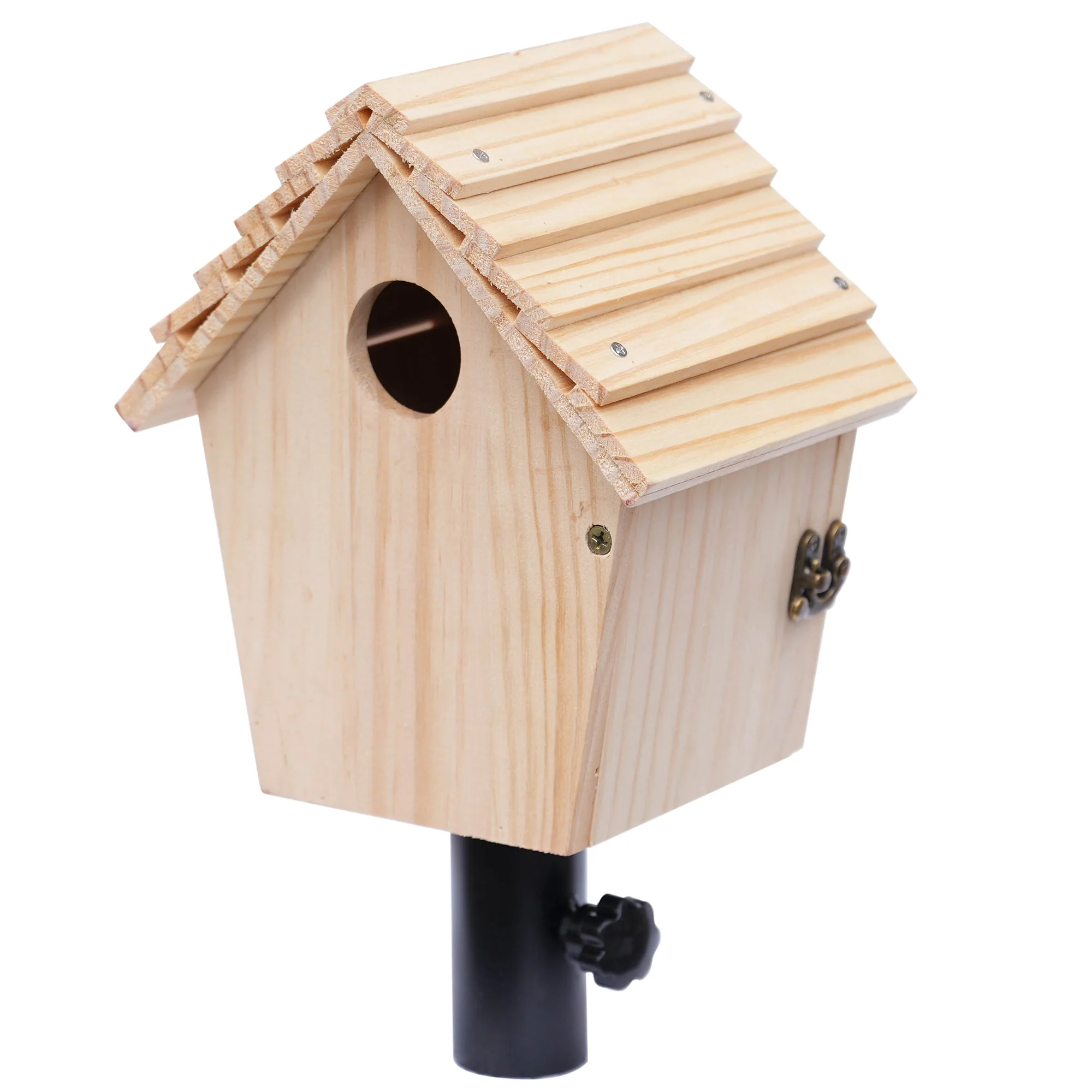 Outdoor Bluebird House with Baby Steps – Durable Pine, T-Post Mountable Adaptor Included - Image 4