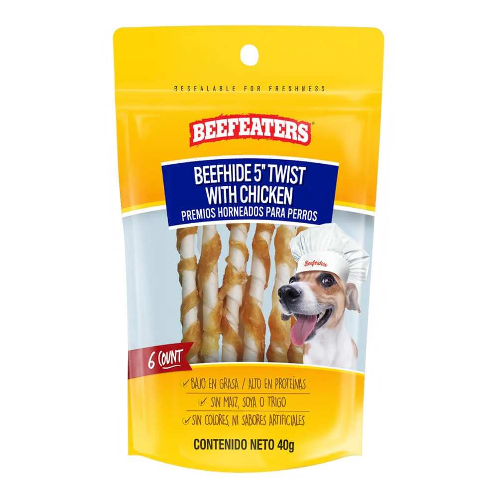 Beefeaters Oven-Baked Beefhide 5" Twists with Chicken Treats for Dogs - Image 2