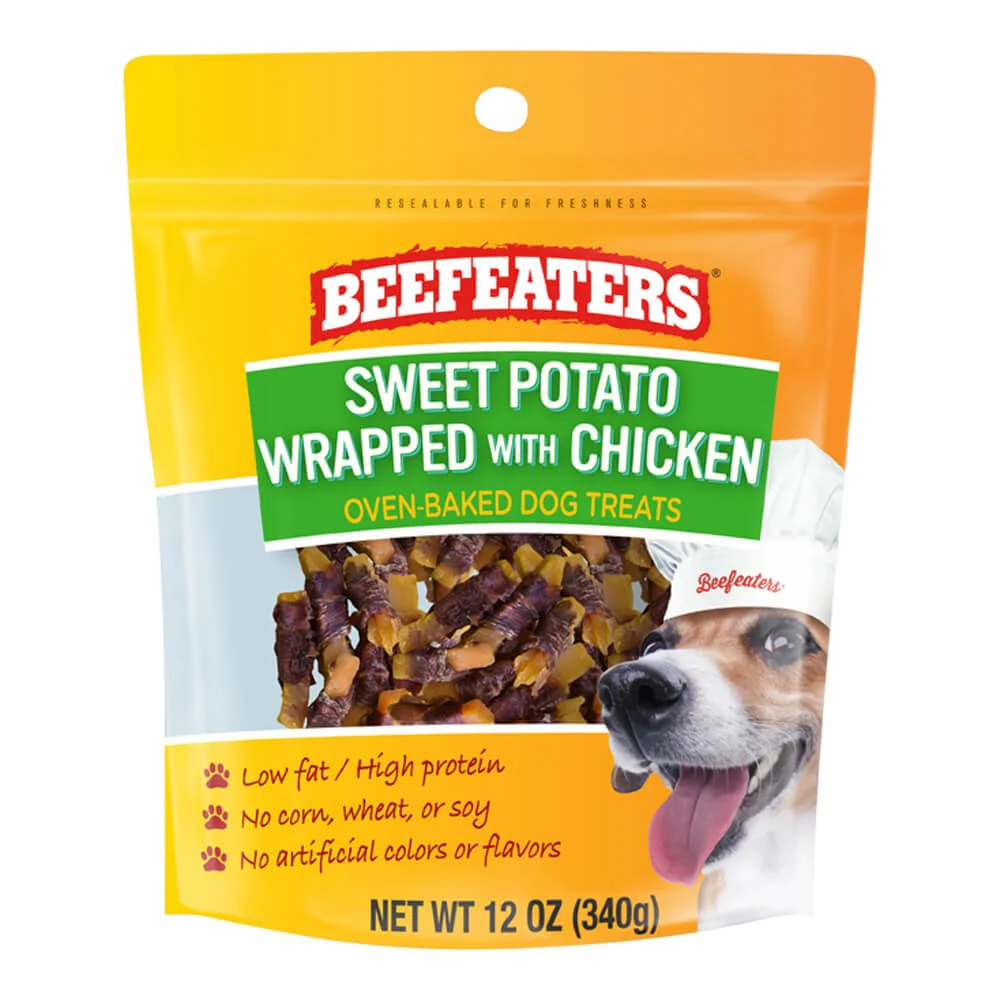 Beefeaters Sweet Potato Wrapped with Chicken | No Corn, Wheat, Soy, Gluten, Low Fat | Chewy Whole Muscle Jerky | Dog Training Treats Reward or Snack - Image 8