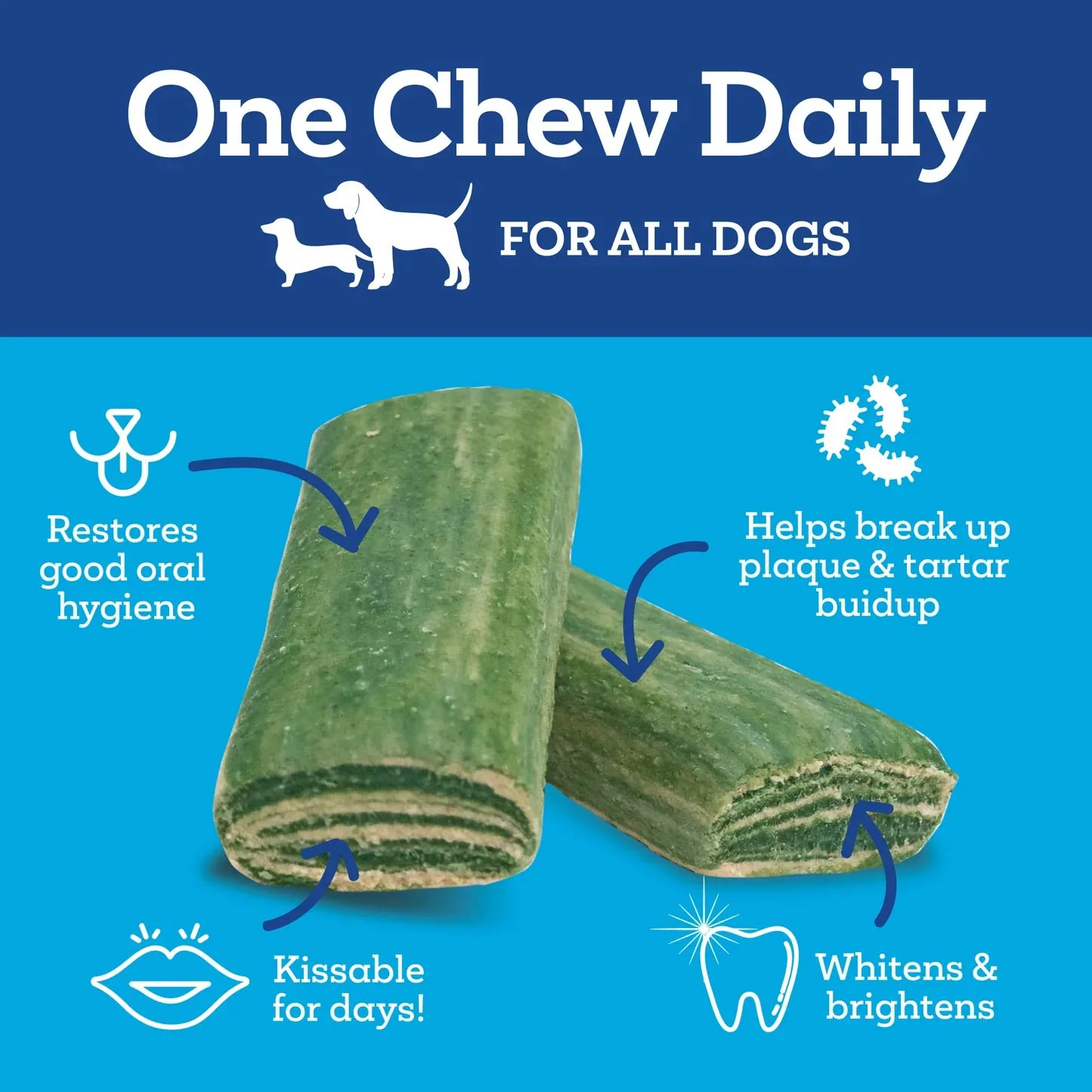 Vetality Brush Free Daily Dental Chews for Dogs, Plaque & Tartar Control, Fresh Breath - Image 8