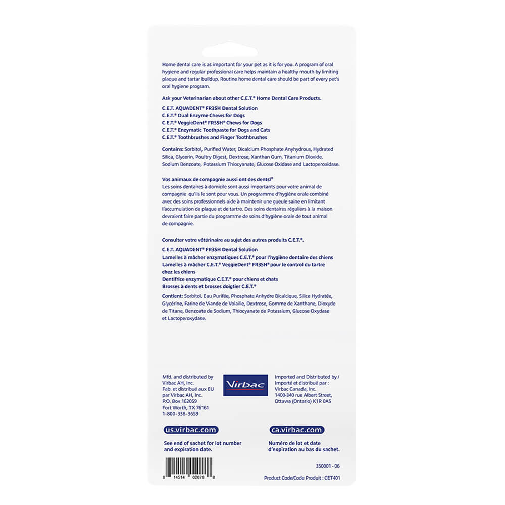 C.E.T. Oral Hygiene Kit for Dogs and Cats – Fingerbrush, Dual Toothbrush & Enzymatic Poultry Toothpaste - Image 2
