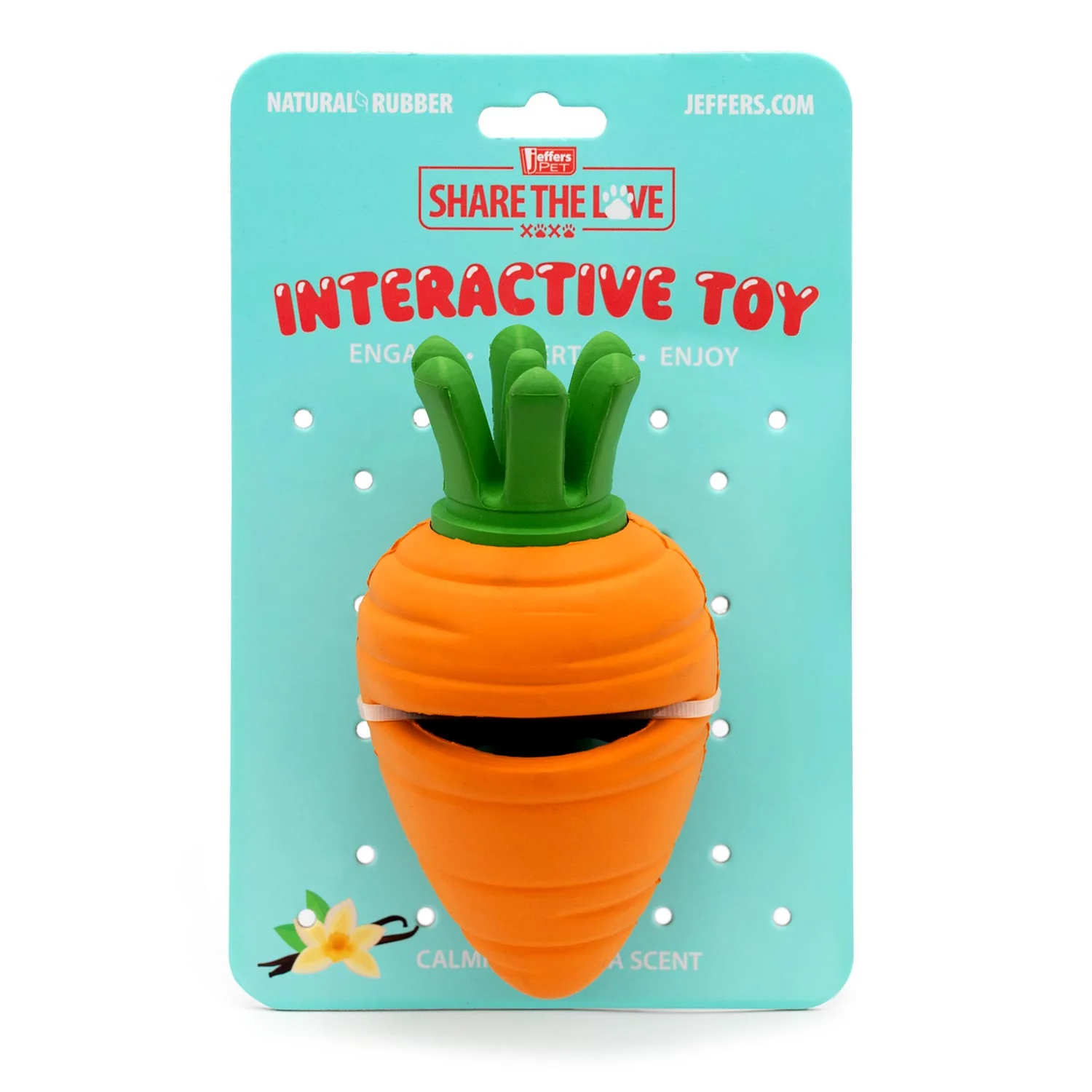 Jeffers Carrot Natural Rubber Treat Dispensing Dental Dog Chew Toy with Slit - Image 7