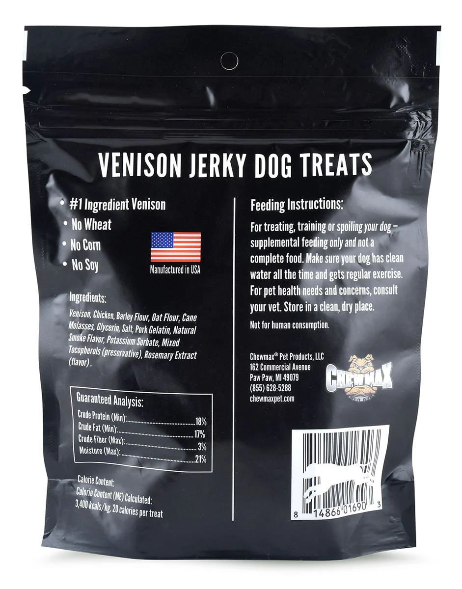 ChewMax All Natural Jerky Dog Treats – Chicken, Duck, Pork & Venison, High Protein, Made in USA - Image 2