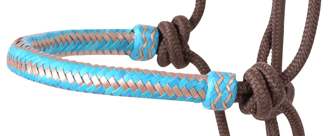 Classic Equine Braided Rawhide Nylon Rope Halter - Image 20