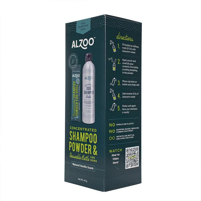 Plant-Based Concentrated Dog Shampoo Powder Kit & Refillable Pouches, 40g (16 oz) - Image 2