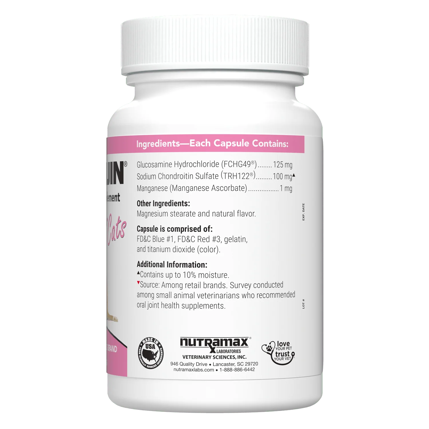 Nutramax Cosequin Joint Health with With Glucosamine and Chondroitin Supplement for Cats, 80 Capsules - Image 2