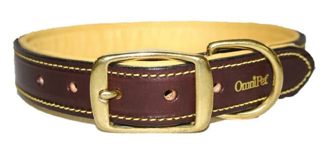 Deer Tan Leather Dog Collar, Havana Brown