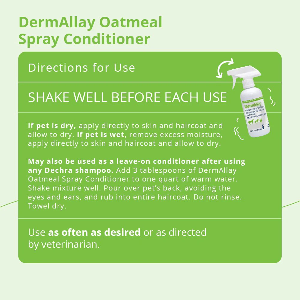 DermAllay Oatmeal Spray Conditioner – Anti-Itch, Leave-On Skin Relief for Dogs, Cats & Horses - Image 3
