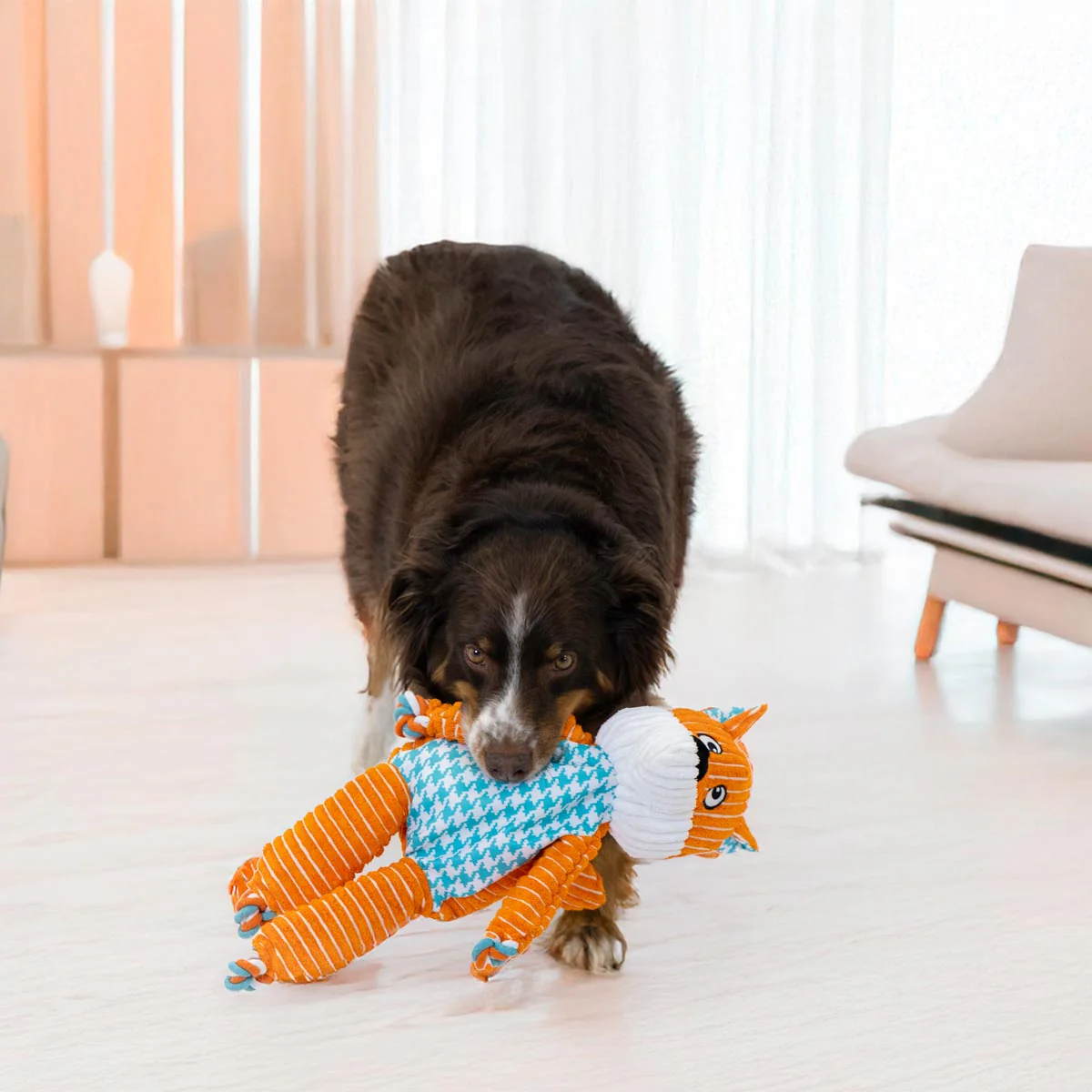 KONG Floppy Knots Plush Dog Toy with Internal Rope & Squeaker - Image 12