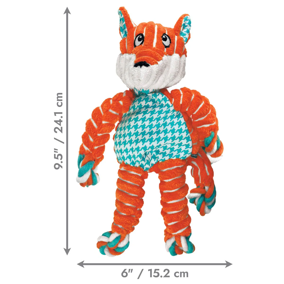 KONG Floppy Knots Plush Dog Toy with Internal Rope & Squeaker - Image 3