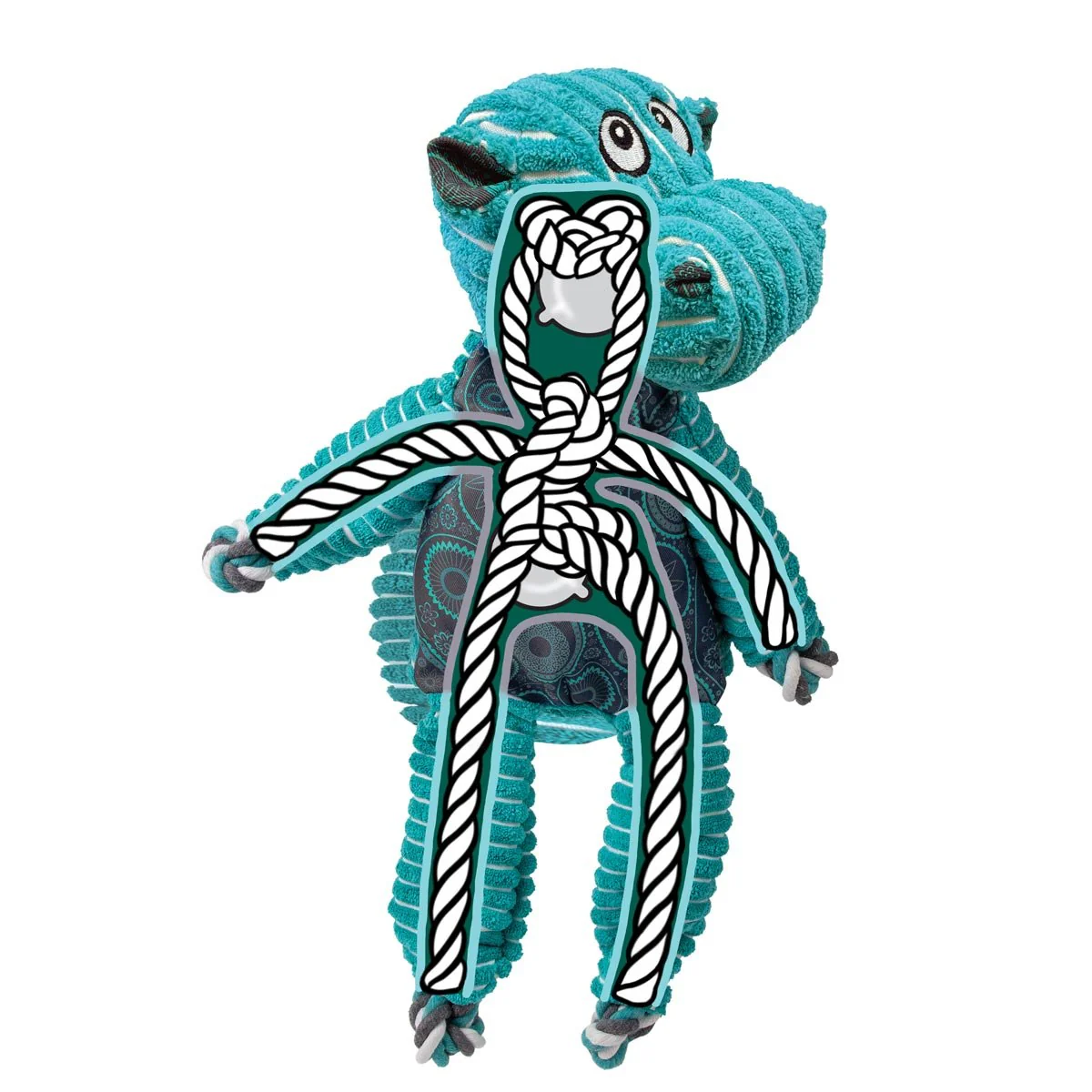 KONG Floppy Knots Plush Dog Toy with Internal Rope & Squeaker - Image 34