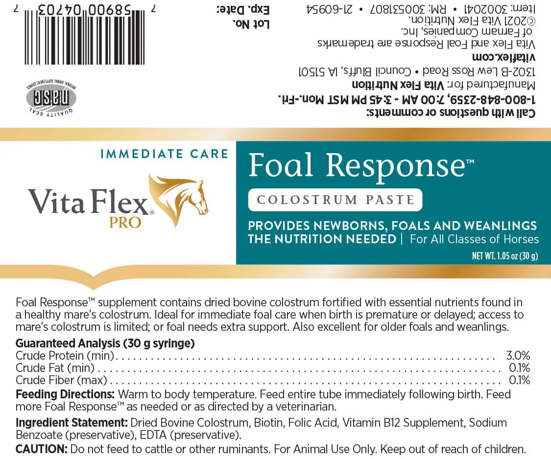 Vita Flex Pro Foal Response Colostrum Supplement Paste for Horses - Image 2