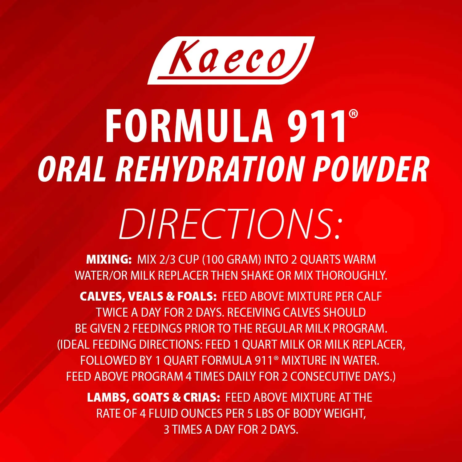 Formula 911  Suspendable Broth (100 gram Packet) Oral Rehydration Powder for Livestock - Image 3