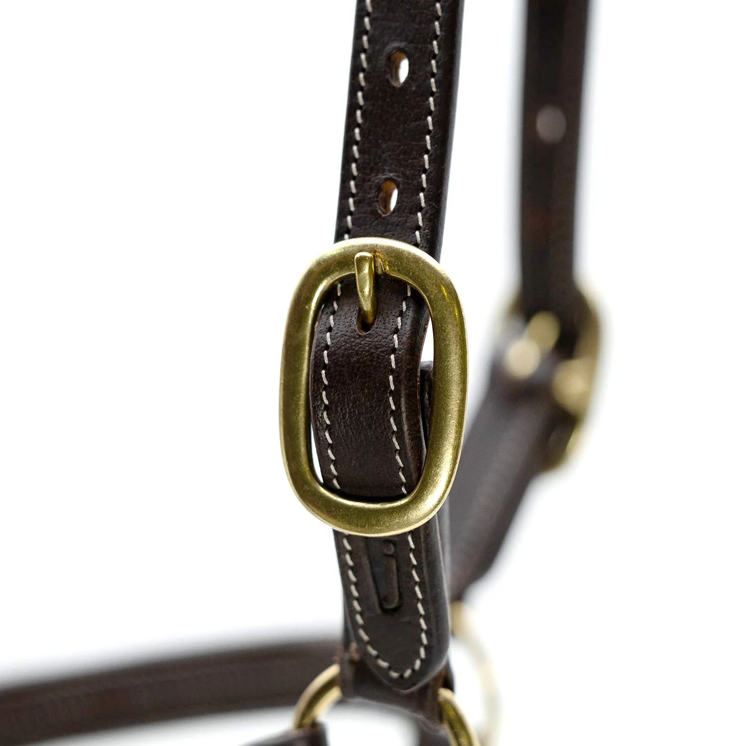 Jeffers Frankfort Triple Stitched Leather Horse Halter with Throat Snap, Adjustable, Breakaway-Ready, Premium Pre-Oiled Leather - Image 4