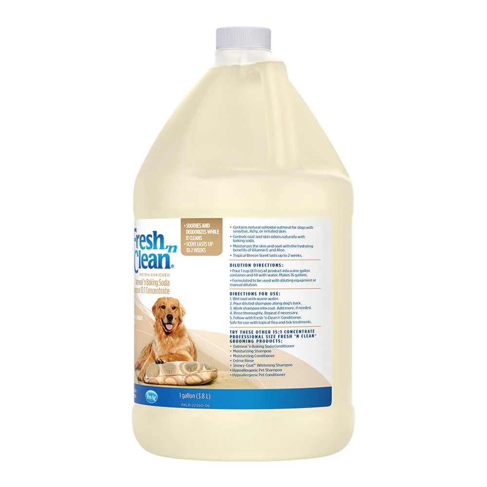 Fresh 'n Clean Oatmeal 'n Baking Soda Protein-Enriched Dog Shampoo, 15:1 Concentrate - Image 3