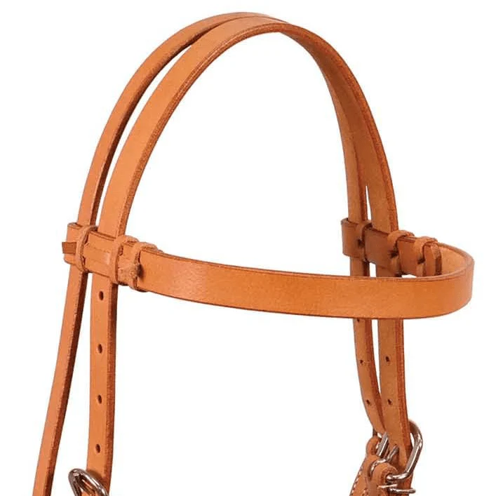 Buffalo Leather Fully Adjustable Leather Nose Side Pull Headstall - Image 2