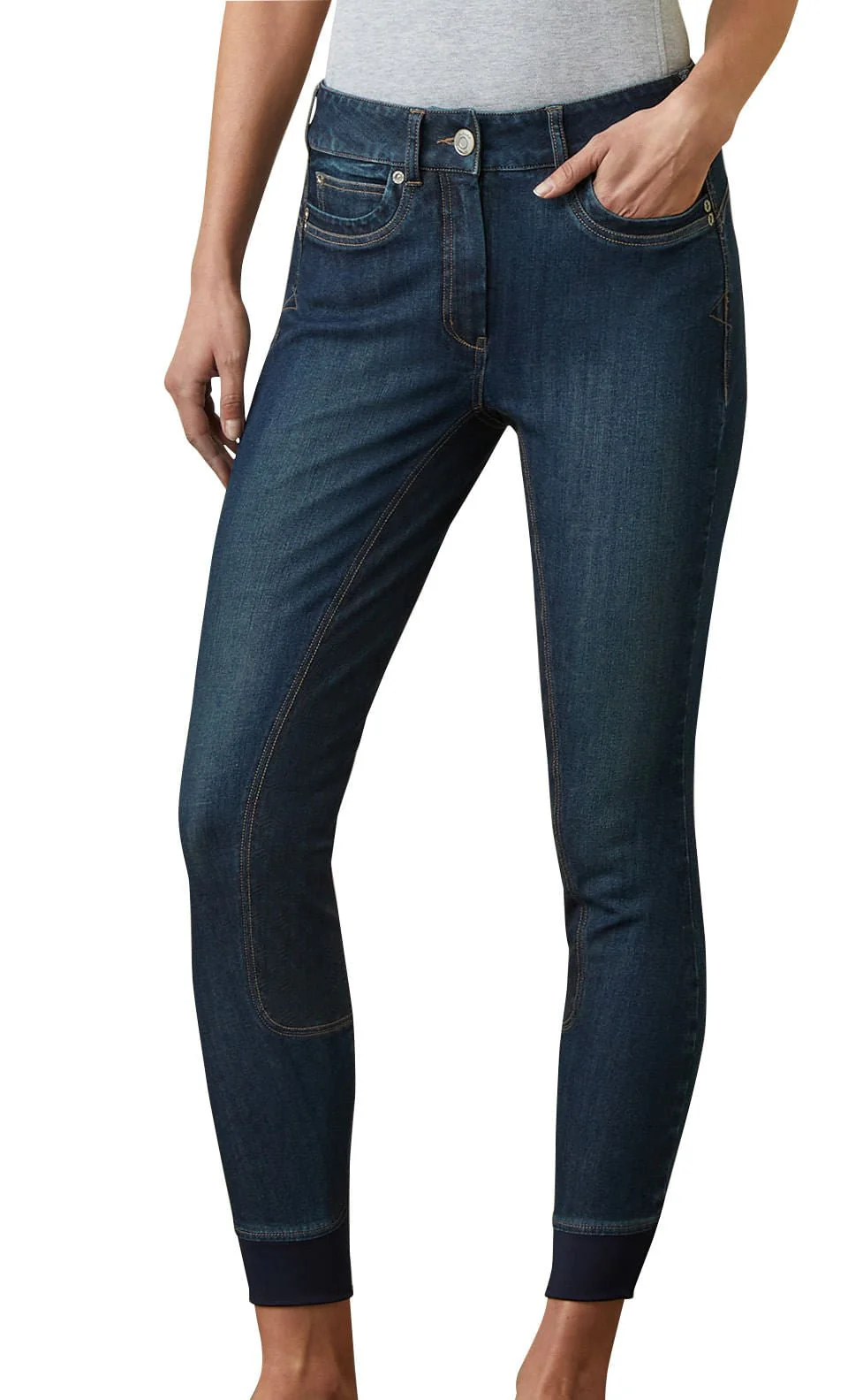 Ariat Halo Denim Full Seat Breech, Birch Marine - Image 2