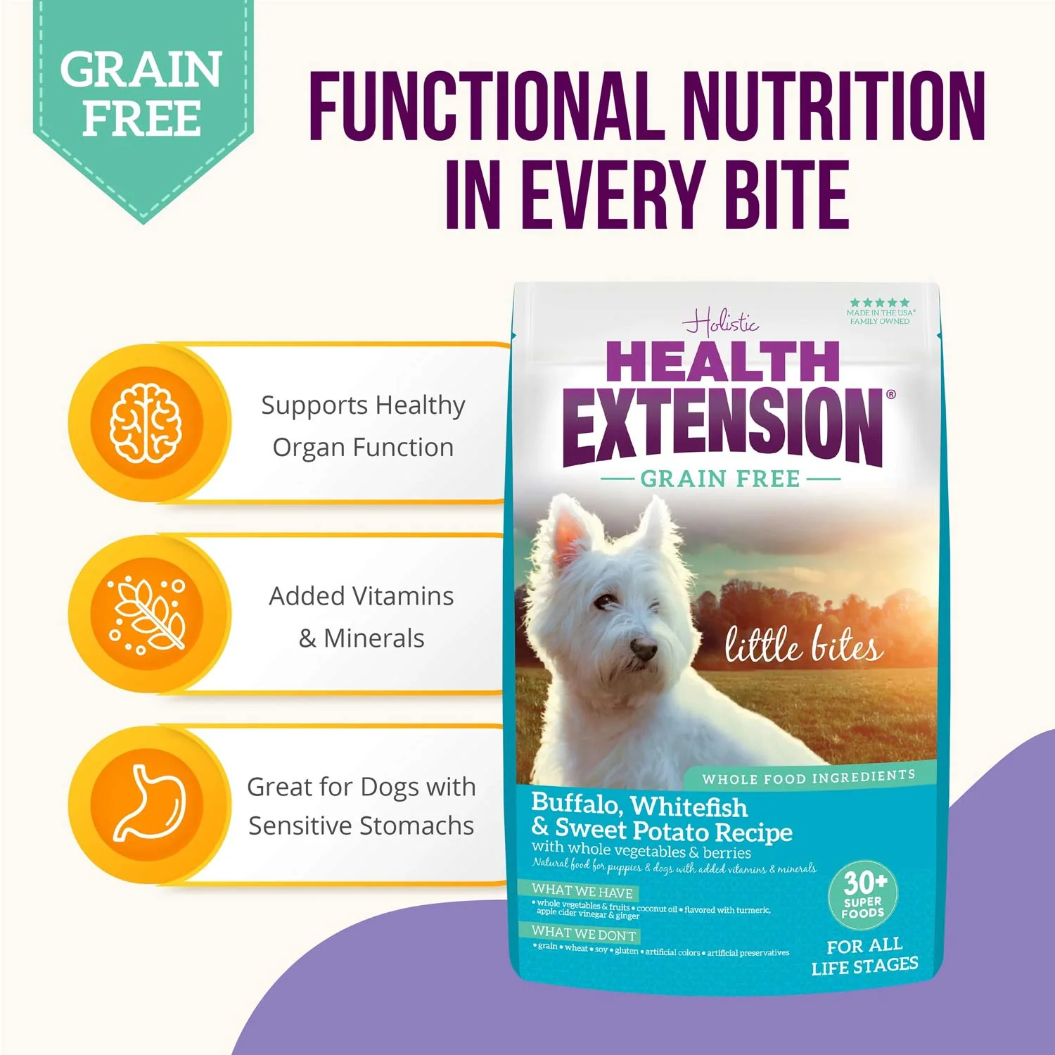 Health Extension Grain-Free Venison Little Bites Small Breed Dry Dog Food - Image 16