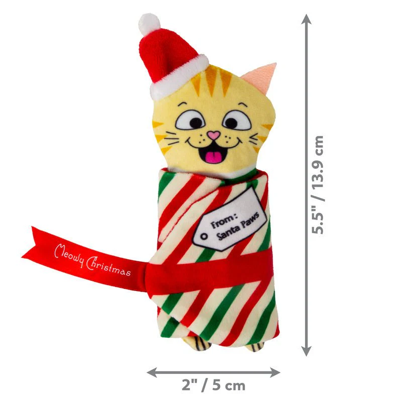 KONG Holiday Plush Pull-A-Partz™ Present Cat Toy, Assorted Colors - Image 5