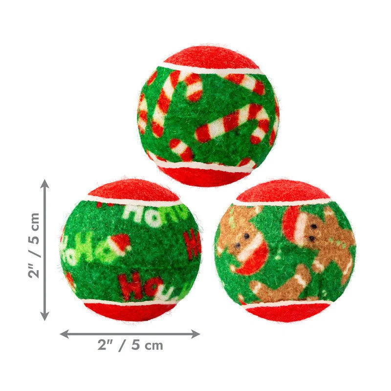 KONG Holiday SqueakAir® Balls, 6 Pack – Festive Dog Tennis Balls for Fetch & Interactive Play, Gentle on Teeth - Image 4
