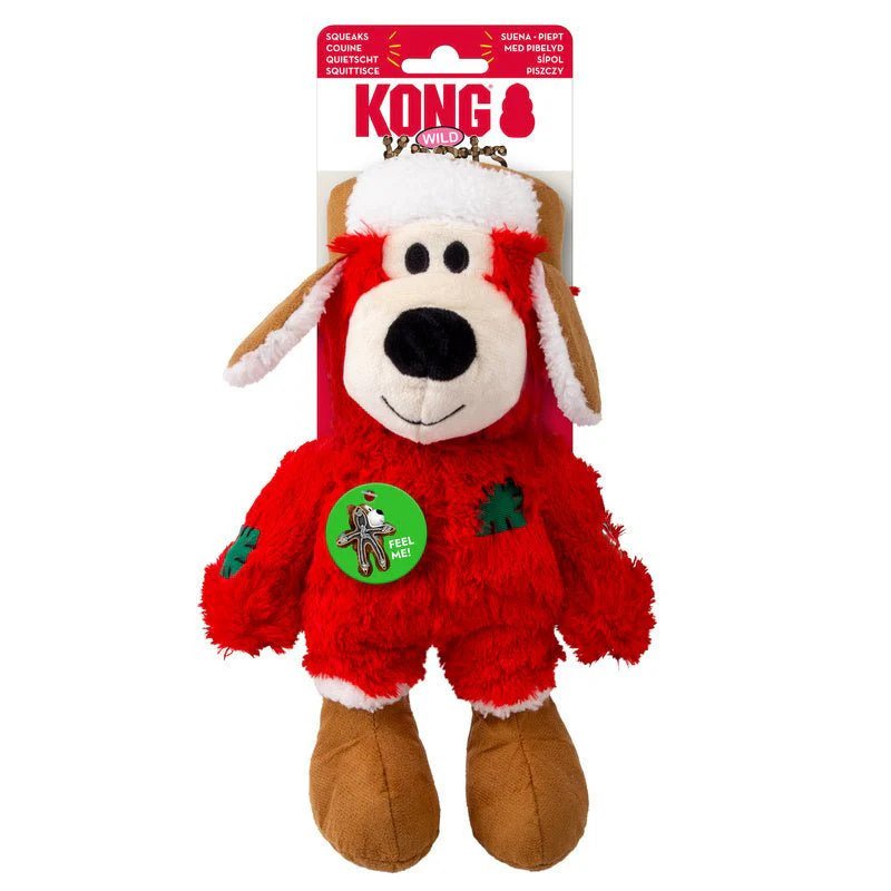 KONG Holiday Plush Wild Knots Bear Dog Toy, Assorted Colors - Image 4