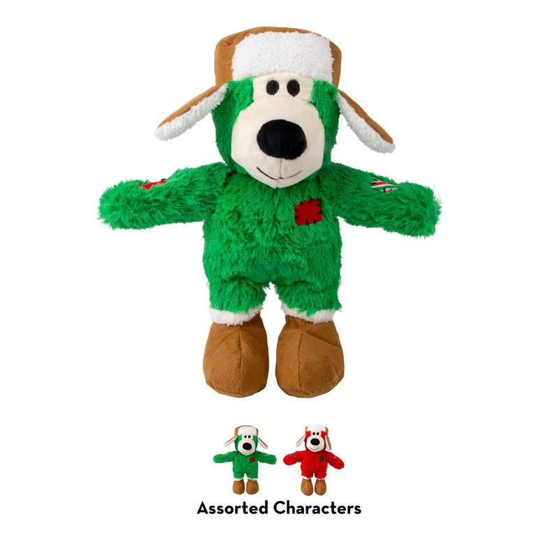 KONG Holiday Plush Wild Knots Bear Dog Toy, Assorted Colors - Image 5
