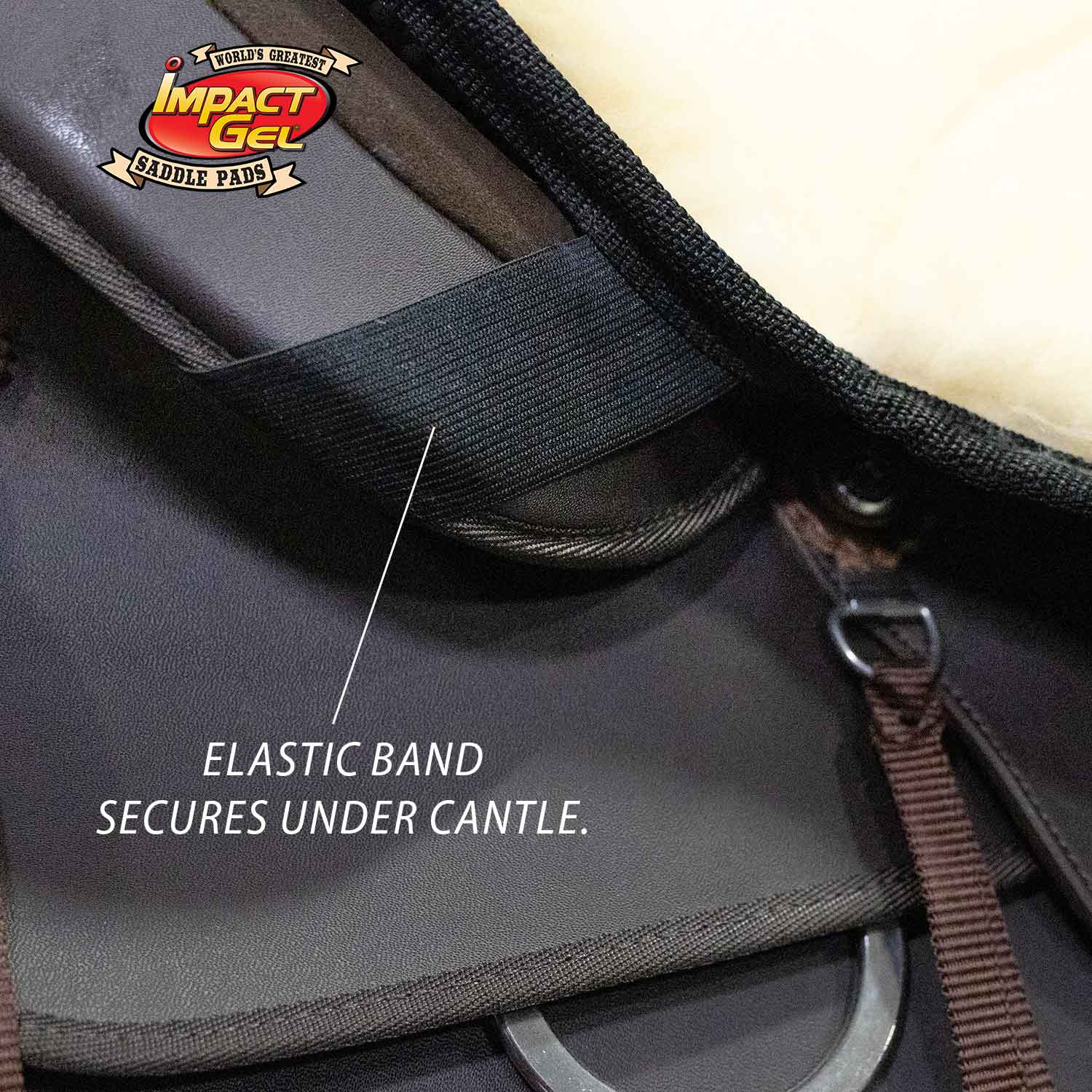 Impact Gel Fleece Seat Saver Horse Saddle Cushion, Tan - Image 5