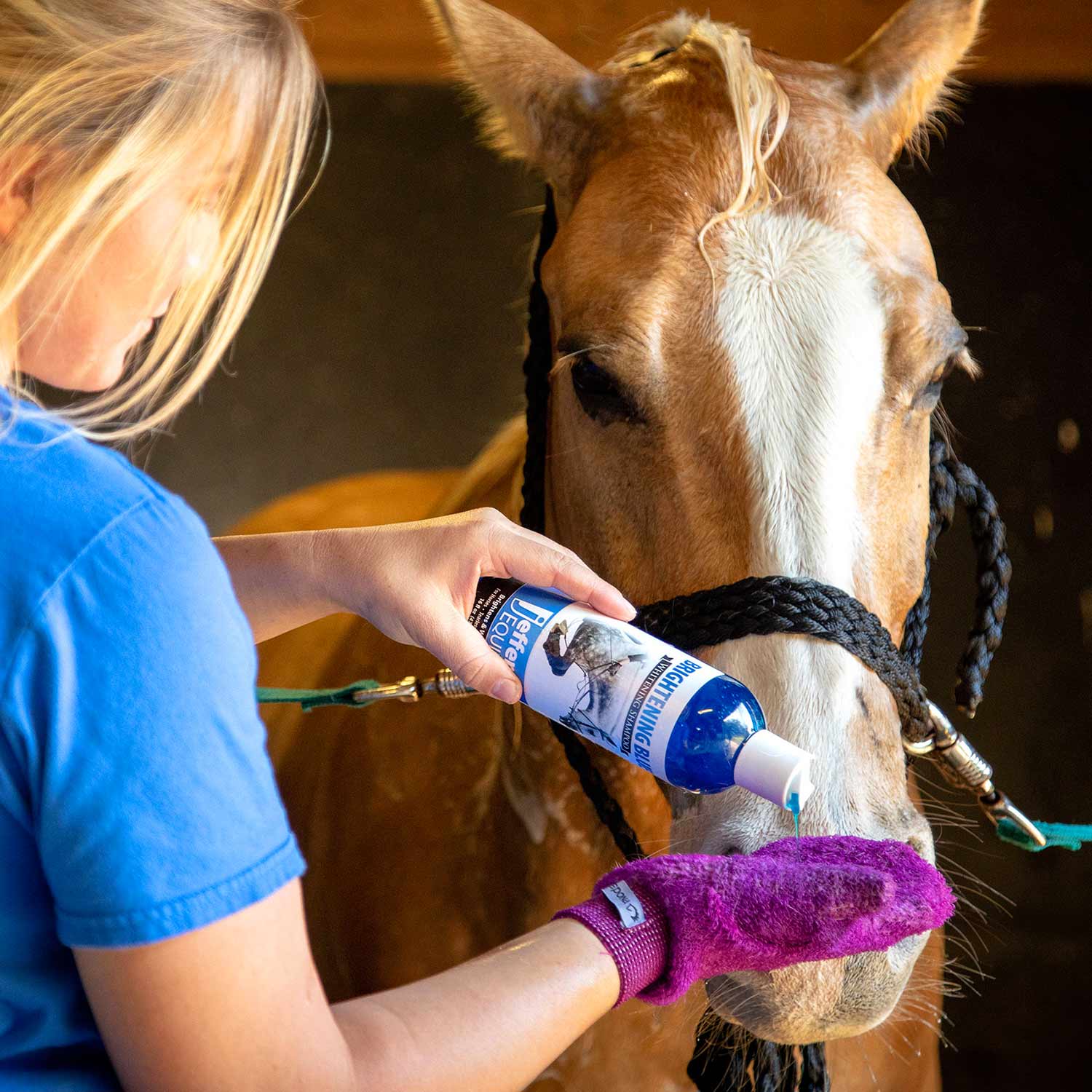 Jeffers Equine BRIGHTENING BLUE Whitening Horse Shampoo - Image 5