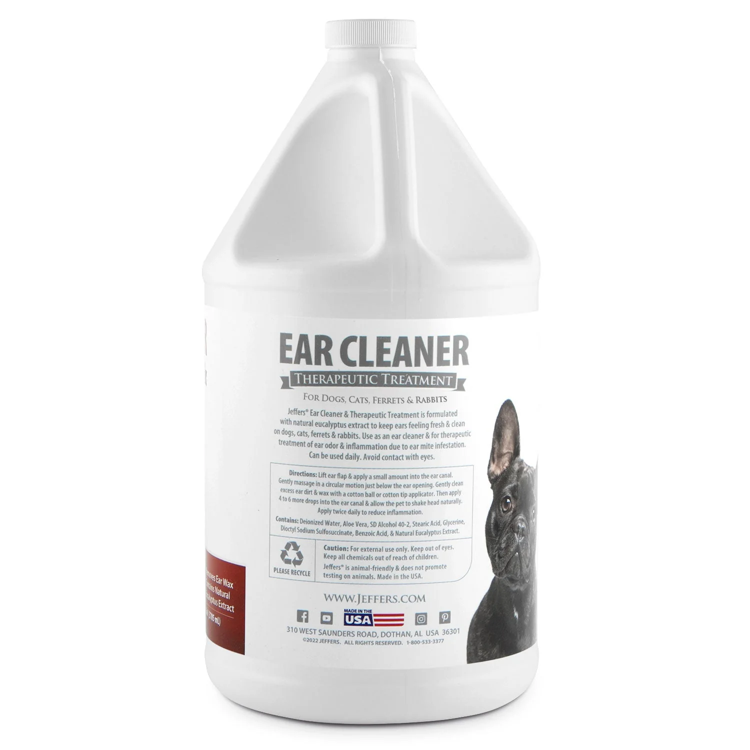 Jeffers Pet Ear Cleaner Solution for Dogs, Cats, Ferrets & Rabbits – Soothes, Cleans, and Deodorizes with Aloe Vera & Eucalyptus - Image 5