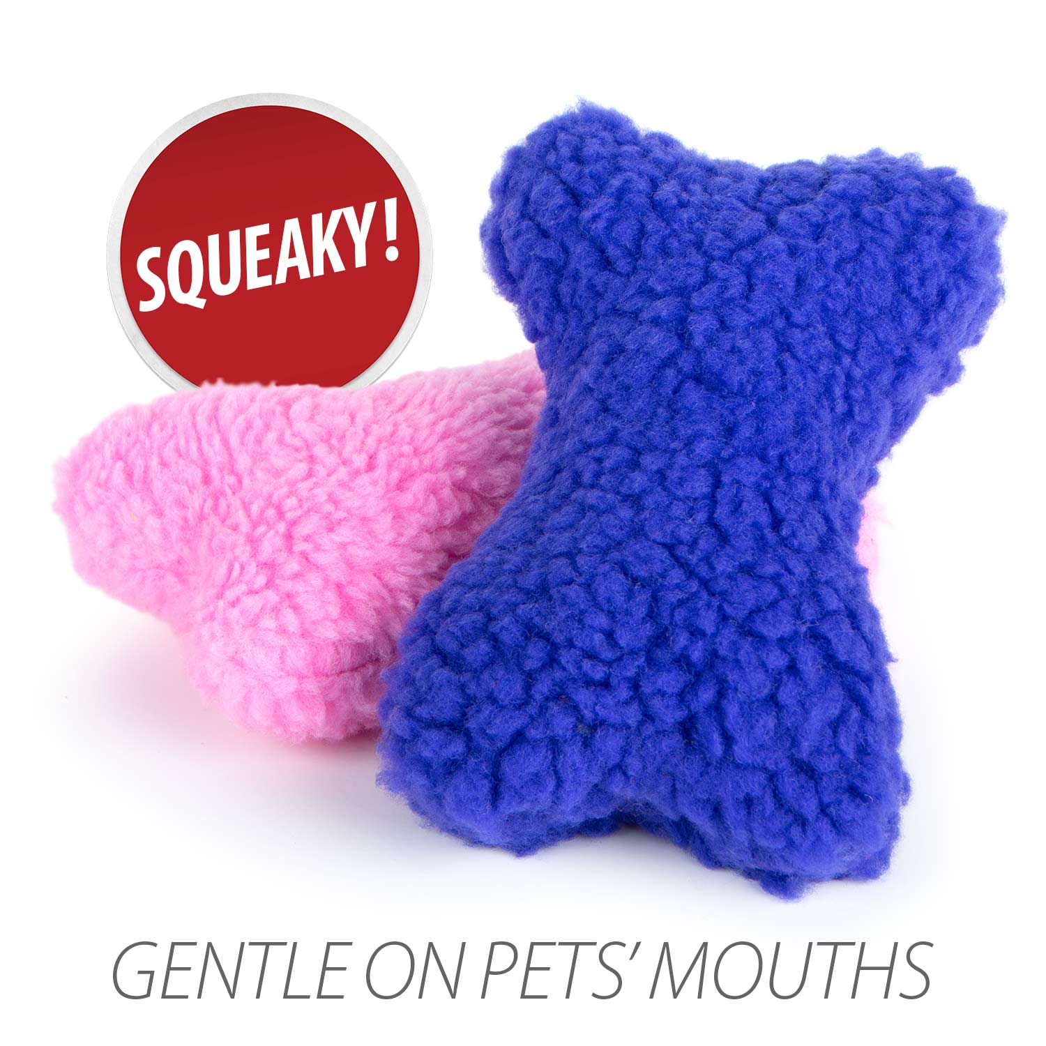 Jeffers Fuzzy Shapes Dog Toys with Squeakers, Assorted Colors - Image 3