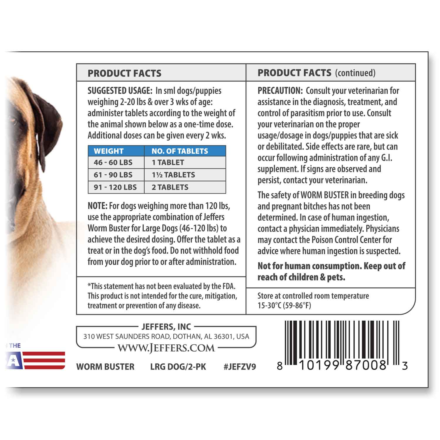 Jeffers Worm Buster Dog Dewormer Flavored Tablets - Image 15