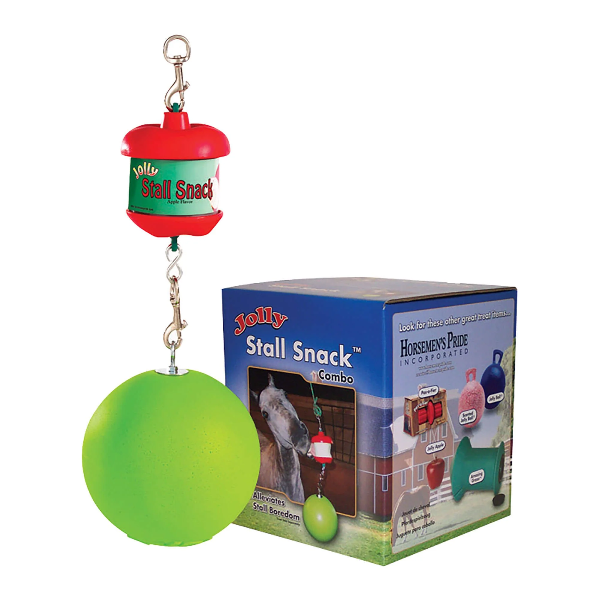 Jolly Stall Snack with Apple Combo – Interactive Apple-Scented Horse Toy & Treat Holder