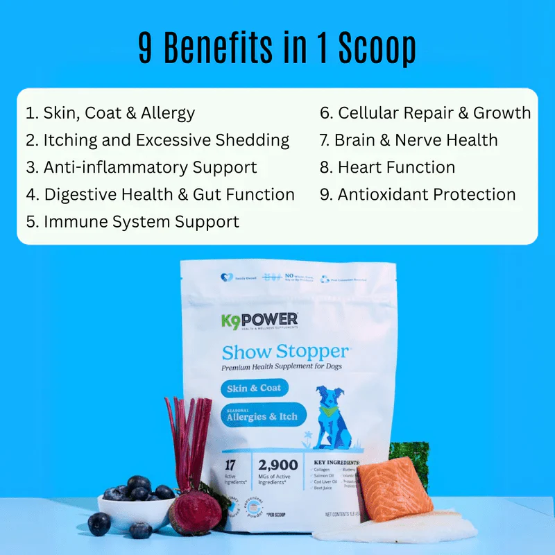 K9 Power Show Stopper Skin & Coat Supplement for Dogs - Image 3