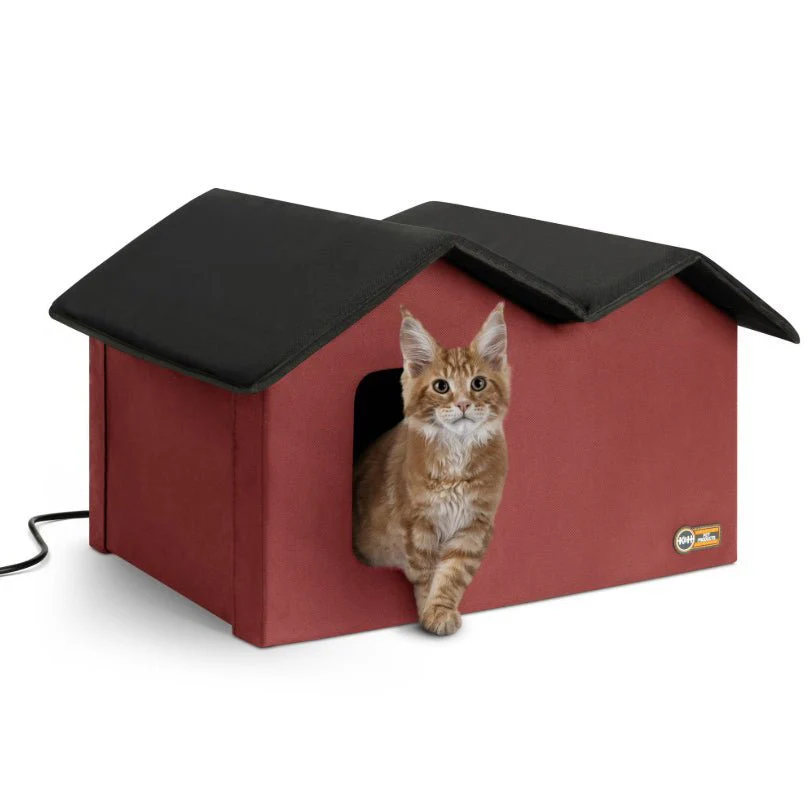 K&H Extra Wide Heated Outdoor Cat House – Insulated Kitty Shelter with Removable Heated Pad for Multiple Cats - Image 7