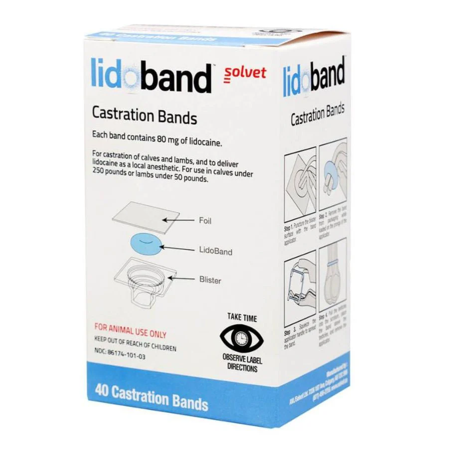 Jeffers Band Castration Tool with LidoBand Lidocaine Castration Bands for Calves & Lambs - Image 8