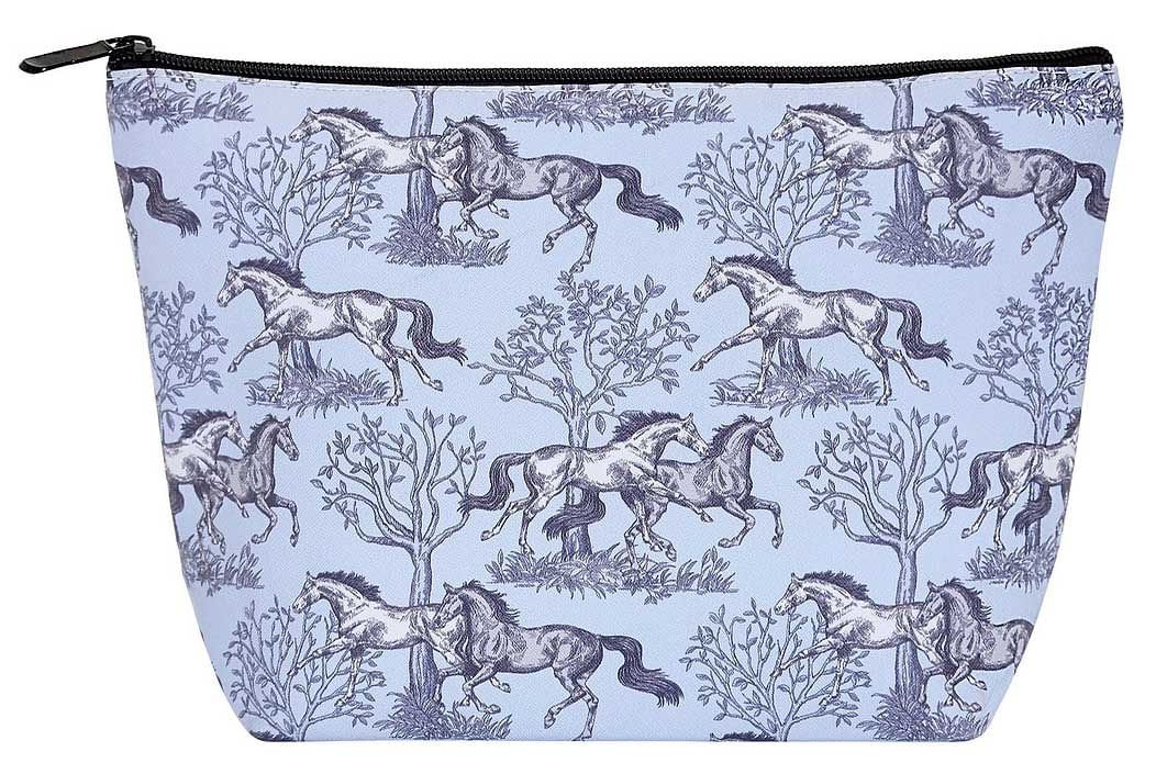 Lila Blue Toile Cosmetic Pouch